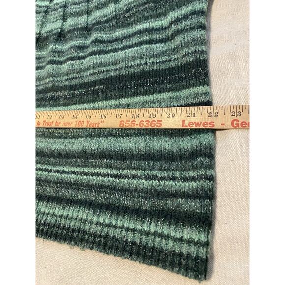 Knox Rose Womens Sweater Size 2XL Boho Green Striped Mock Neck Festival Sweater - Picture 9 of 13